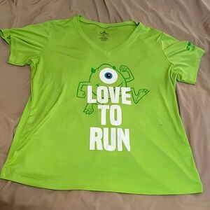 RunDisney DisneyParks XL Monsters Inc I Love To Run Green Athletic Top